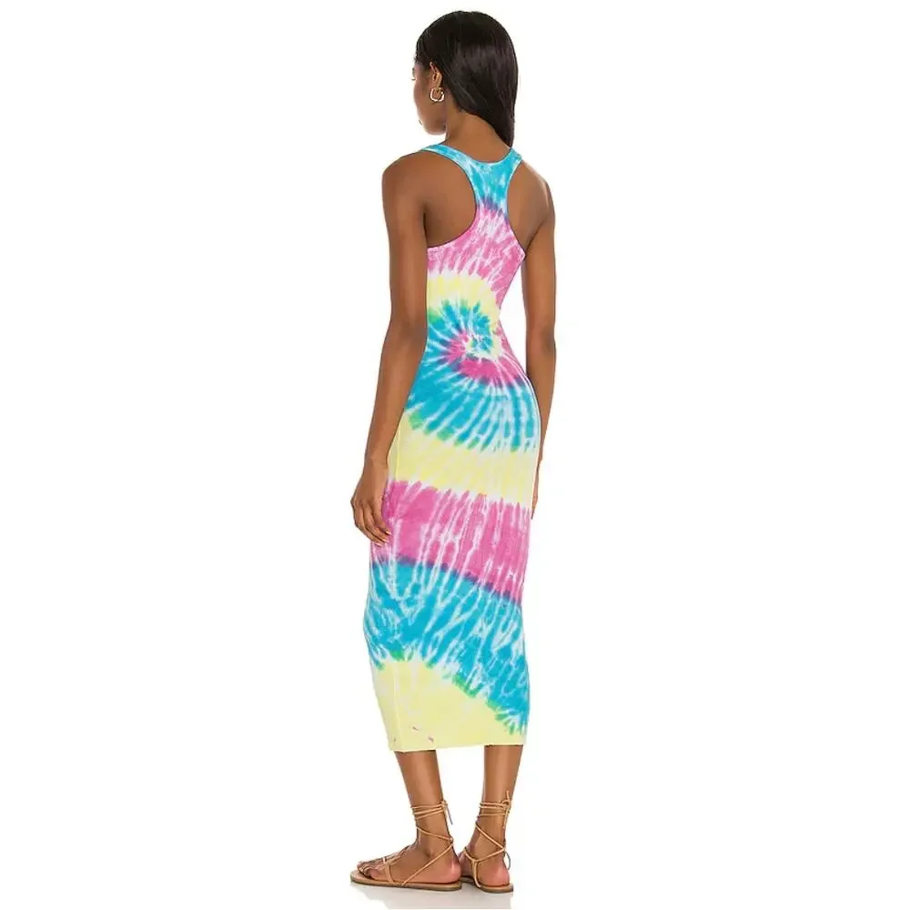 NSF Coqui Slim Racerback Tie Dye Ribbed Tank Dress Petite